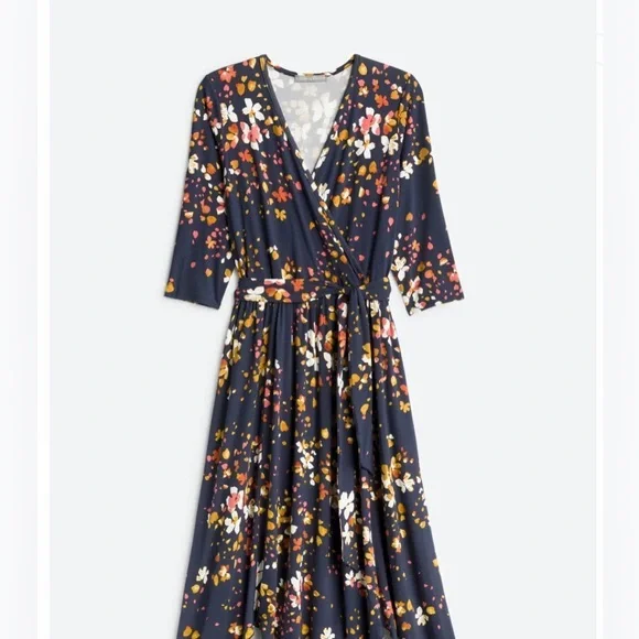 Loveappella Lucinda Knit Midi Dress in navy size Small - Picture 7 of 8